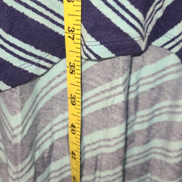 Blue stripped long sleeveless tank dress. S Petite - Picture 6 of 7